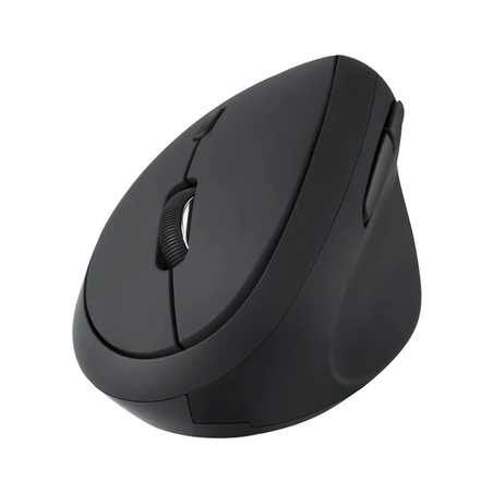 Vertikalni ergonomski bezicni mis E1 crni