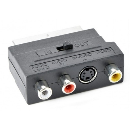 Gembird 3 X RCA and 1 X S-Video plugs on one side and SCART on other side