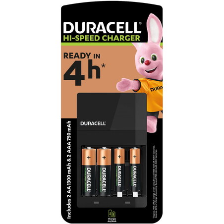 Duracell CEF14 PUNJAC + punjive baterije 2xAA NiMH 1300mAH+ 2xAAA 750mAh( Hi speed 4h, auto-OFF)