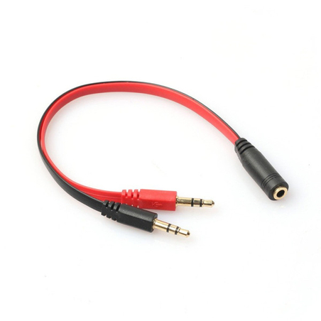 Audio kabl (2x3,5mm stereo jack muski na 3,5mm stereo zenski) 20cm