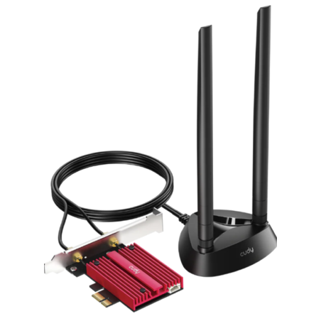 Cudy WE9300S,BE9300 Wi-Fi 7 Bluetooth 5.4 PCI-E Adapter,5.7 Gbps + 2.8 Gbps + 688 Mbps WiFi