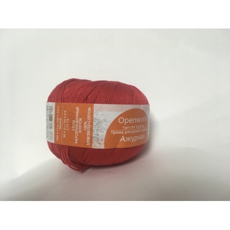 Пряжа Пехорка Ажурная 50гр 280м 100% х/б цв. Красный Мак 088