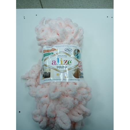 Пряжа, ALIZE PUFFY 100гр 9м 100%микрополиэстер цв 639 бле. розовый