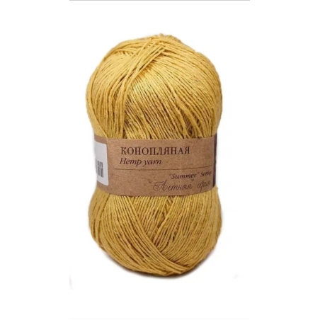 Пряжа Пехорка Конопляная 50гр280м70%хл.30% кон.цв.447 горчица
