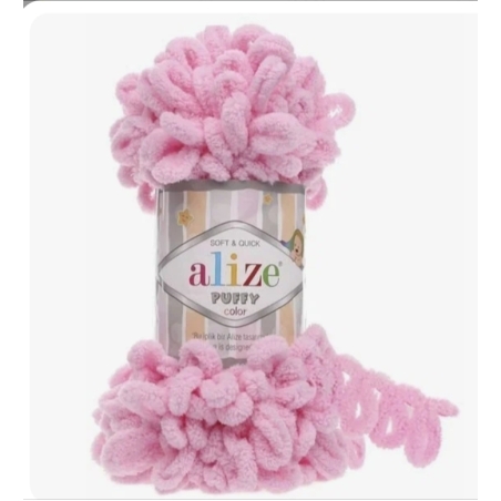 Пряжа ALEZE PUFFY 100гр 9м 100% микроф. цв. 185 розовый