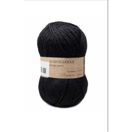 Пряжа Пехорка Конопляная 50гр 280м 70%хл. 30% кон. цв.002 черный