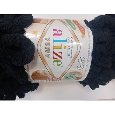 Пряжа, ALIZE PUFFY 100гр 9м 100%микрополиэстер цв 60 черный