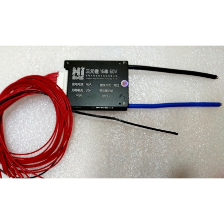HI BMS. 60v 16s(67.2v)Ток разряда 60a/Ток заряда 30 ампер для Li-Ion аккумуляторов