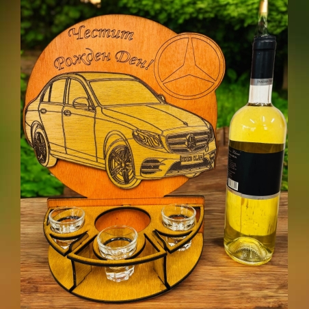 Тематичен мини бар за бутилка алкохол- Мерцедес Е-класа нова 2