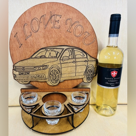 Тематичен мини бар за бутилка алкохол- Фолцваген Пасат Б8