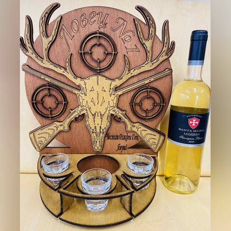 Тематичен мини бар за бутилка алкохол- Ловен Тотем 2