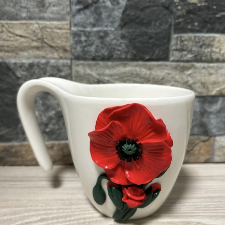 Чаша с полимерна глина-цвете