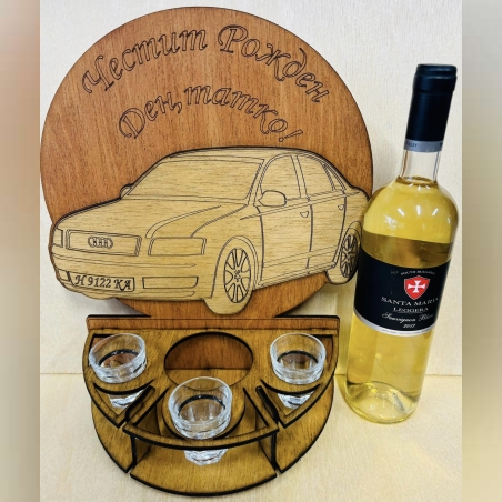 Тематичен мини бар за бутилка алкохол- Ауди А6 (старо)