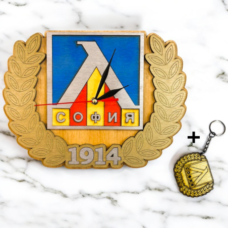 Тематичен дървен часовник - левски Оригинал