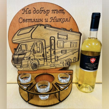 Тематичен мини бар за бутилка алкохол- Кемпер Къмпинг