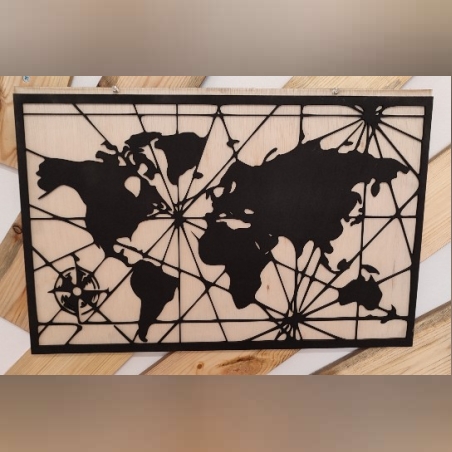 ДЪРВЕНО ПАНО ЗА СТЕНА-КОНТИНЕНТИ