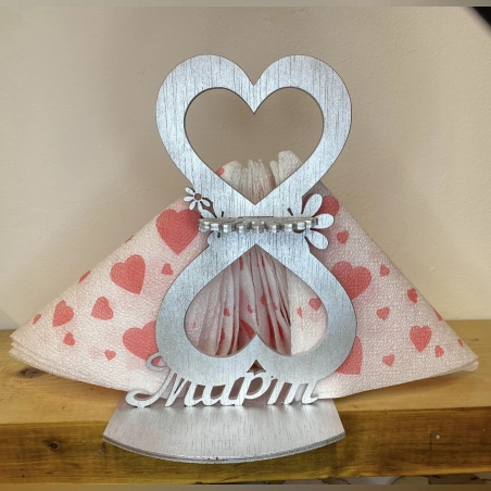 ТЕМАТИЧЕН ДЪРВЕН САЛФЕТНИК 8-ми МАРТ-8-ца