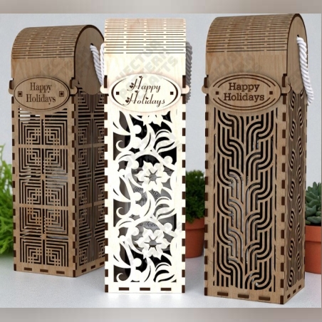 Персонална дървена кутия за вино – стилен подарък с индивидуален надпис