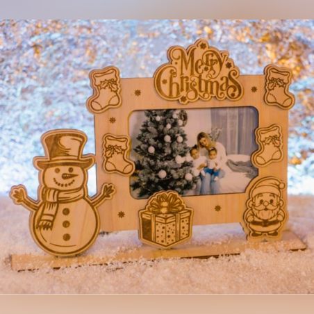 КОЛЕДНА РАМКА ЗА СНИМКА С ДЕКОРАЦИИ - №1