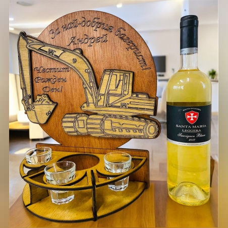 Тематичен мини бар за бутилка алкохол- Багер