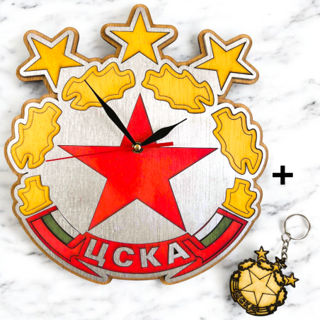 Тематичен дървен часовник - ЦСКА