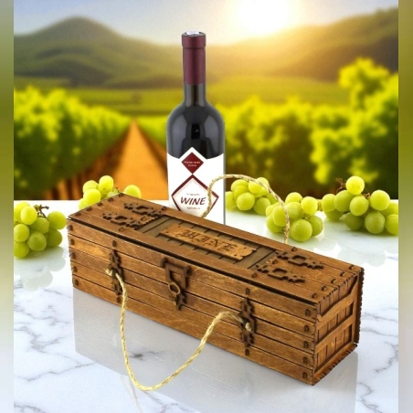 Персонален дървен сандък за вино – подарък с индивидуален почерк