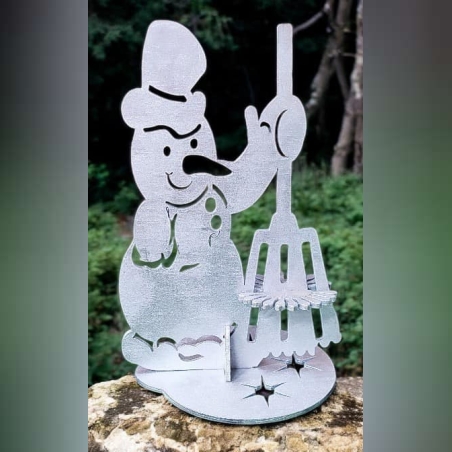 Дървен салфетник - Снежен човек