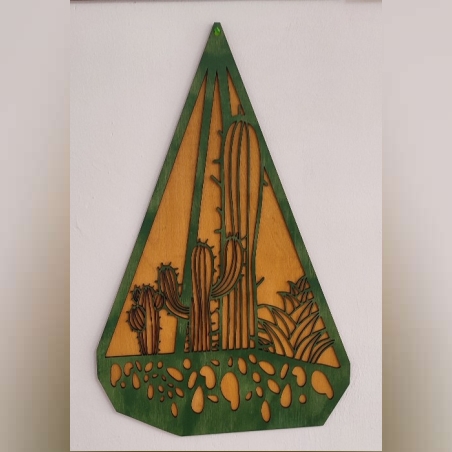 ДЪРВЕНО ПАНО ЗА СЕНА-КАКТУСИ