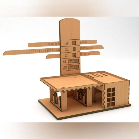 ДЪРВЕН ВЕЧЕН КАЛЕНДАР - БЕНЗИНОСТАНЦИЯ