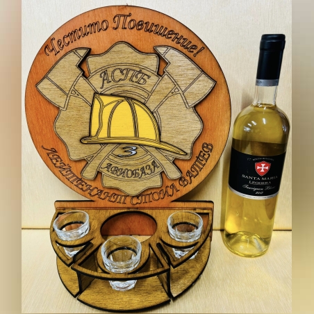 Тематичен мини бар за бутилка алкохол- Пожарникар