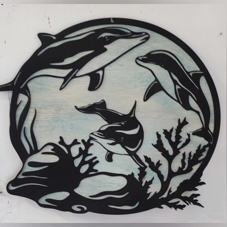 ДЪРВЕНО ПАНО ЗА СТЕНА С МОРСКИ МОТИВИ