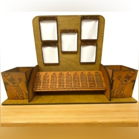 ДЪРВЕН ОРГАНАЙЗЕР СЪС СЕДМИЧНА ПРОГРАМА И ТАБЛИЦА ЗА УМНОЖЕНИЕ