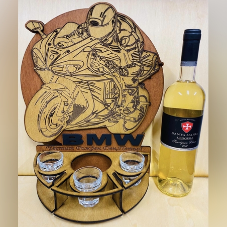 Тематичен мини бар за бутилка алкохол- Мотор БМВ