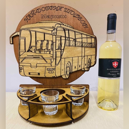 Тематичен мини бар за бутилка алкохол- Автобус