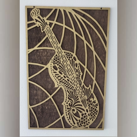 ДЪРВЕНО ПАНО ЗА СТЕНА-ВИОЛИНА