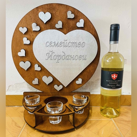 Тематичен мини бар за бутилка алкохол- Годишнина 2