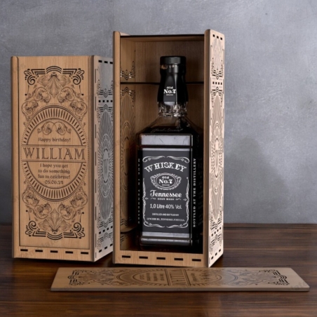 луксозна дървена кутия за бутилка уиски Jack Daniel’s