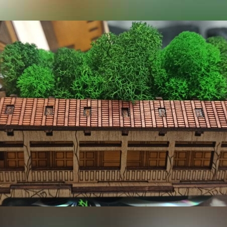 ДЪРВЕНА ЯПОНСКА КЪЩА С ДЕКОРАЦИЯ ОТ ЕСТЕСТВЕН СКАНДИНАВСКИ МЪХ