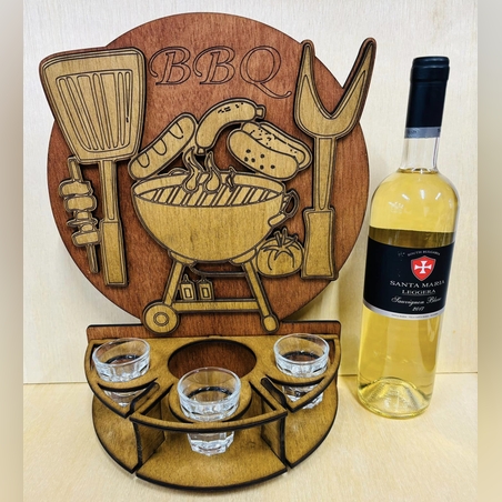 Тематичен мини бар за бутилка алкохол- Барбекю