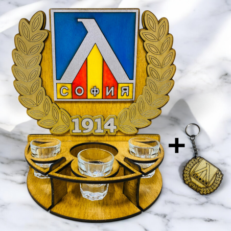 Тематичен дървен мини бар - Левски Оригинал