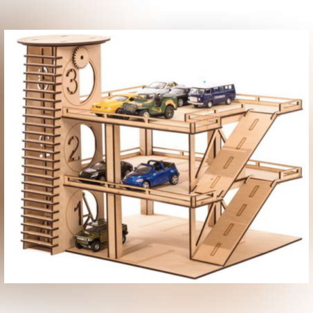 ДЪРВЕН ДЕТСКИ ПАРКИНГ ЗА ИГРА