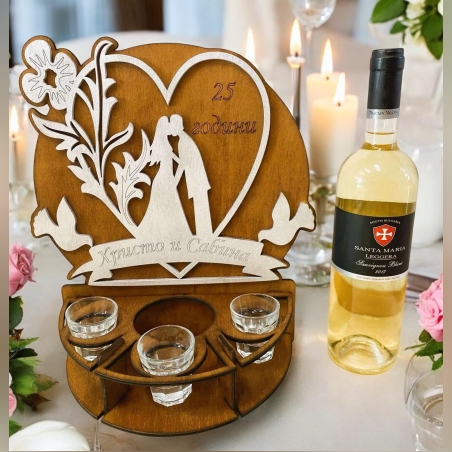 ТЕМАТИЧЕН МИНИ БАР ЗА БУТИЛКА АЛКОХОЛ-СВАТБА,ГОДИШНИНА