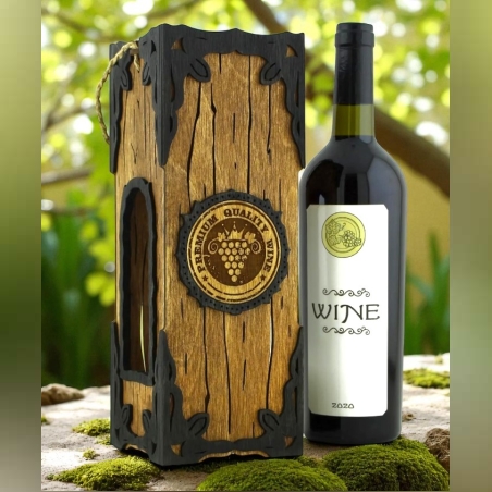 Персонална дървена кутия за вино – масивна и със старинен чар