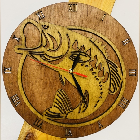 Тематичен дървен часовник - Риба