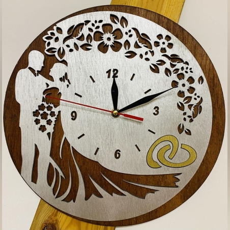 Тематичен дървен часовник - Сватба Годишнина