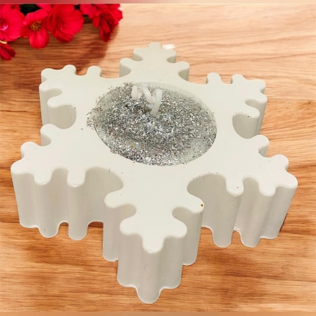 Керамична свещ - снежинка