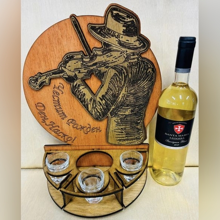 Тематичен мини бар за бутилка алкохол- Цигулар