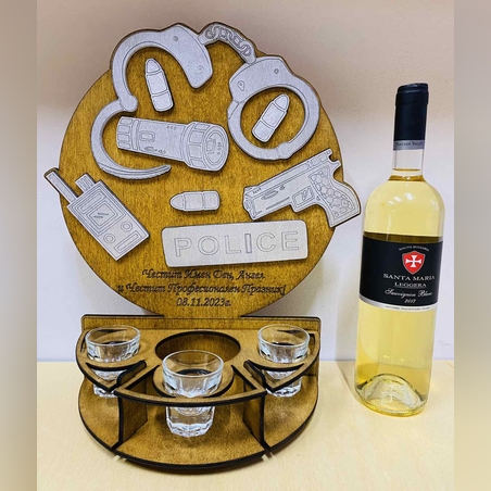 ТЕМАТИЧЕН МИНИ БАР ЗА БУТИЛКА АЛКОХОЛ - ПОЛИЦИЯ