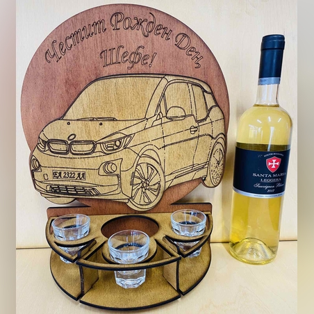 Тематичен мини бар за бутилка алкохол- БМВ  i3