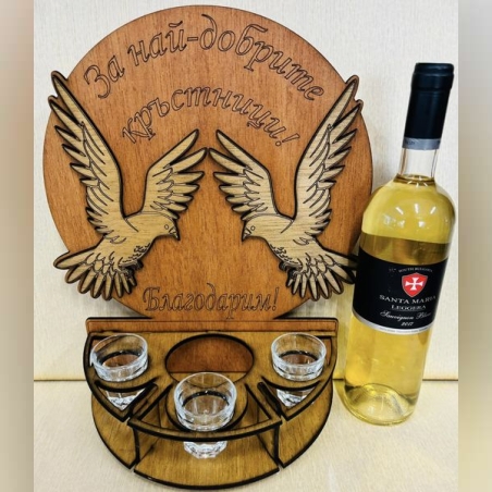 Тематичен мини бар за бутилка алкохол- Гълъби 3